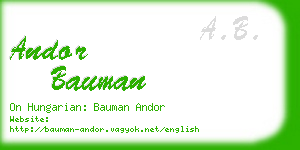 andor bauman business card